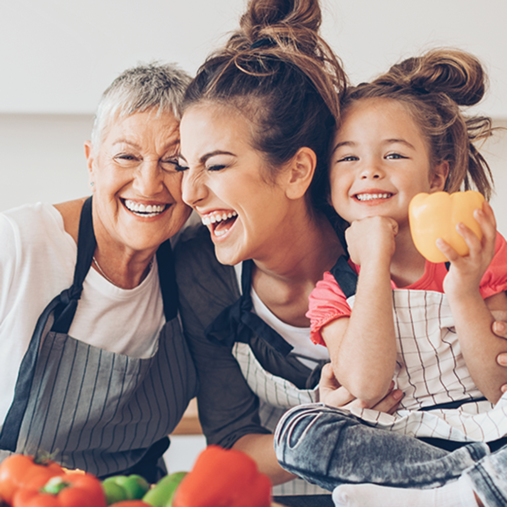 Three generations of women