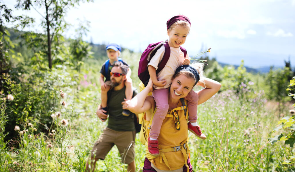 Family hiking