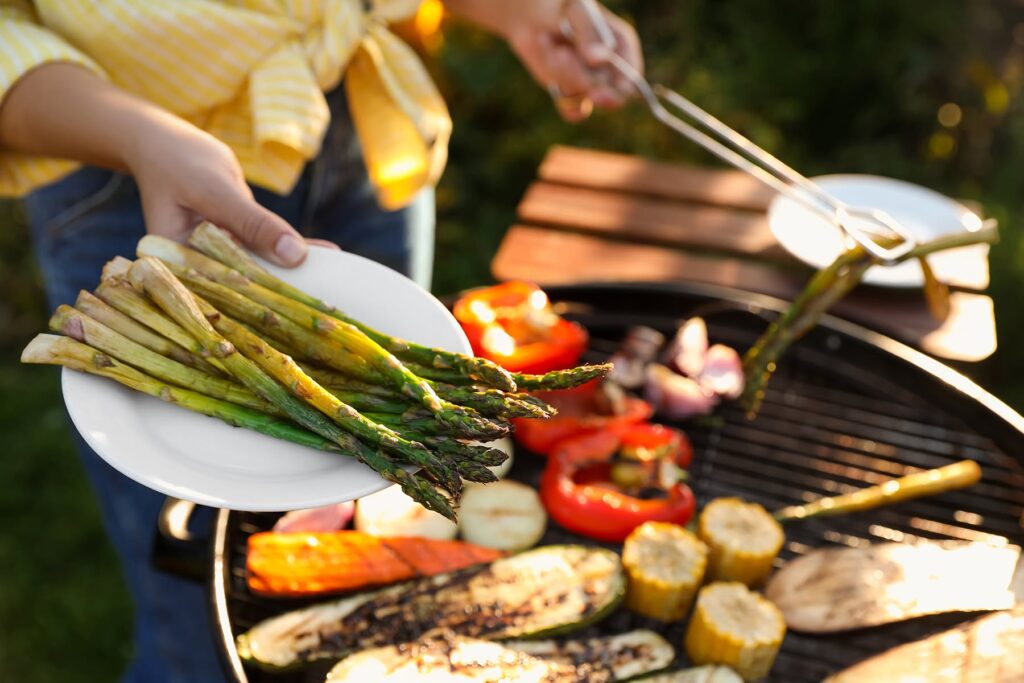 Grilling veggies
