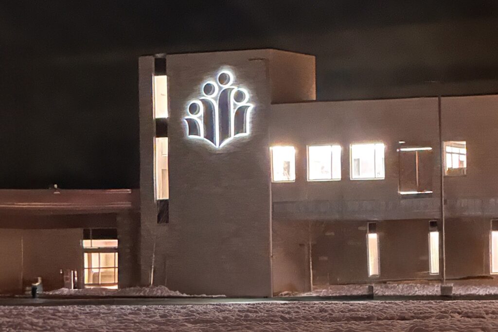 MMH logo on building