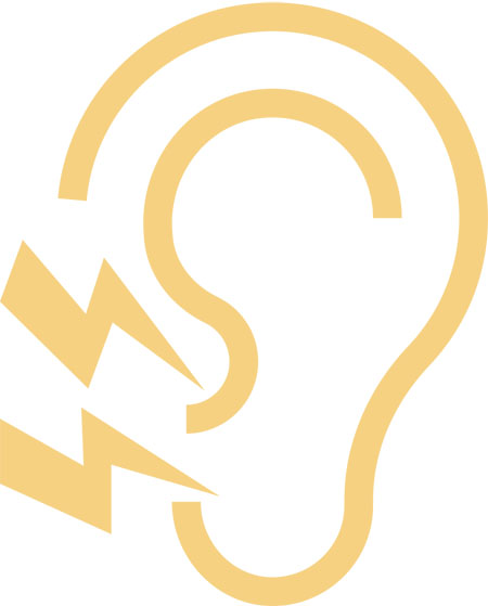 Ear Ear pain thin line icon. Otitis. Vector illustration of illness symptom.